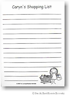 Pen At Hand Stick Figures - Small Shopping Pad